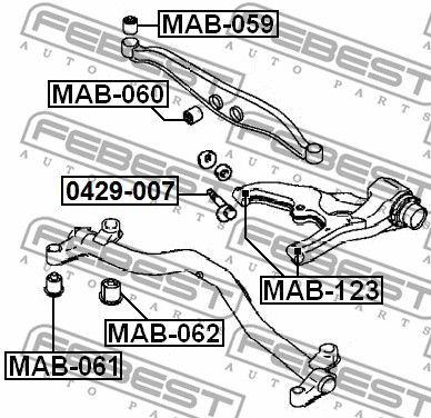 Сайлентблок заднего нижнего рычага FEBEST MAB123