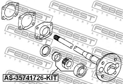 Подшипник задней полуоси комплект FEBEST AS35741726KIT