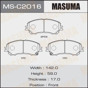 Колодки тормозные дисковые Masuma MSC2016