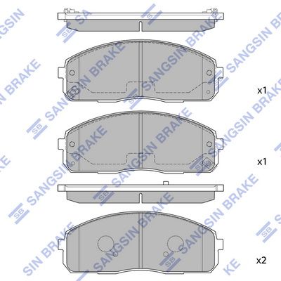 Колодки тормозные передние SANGSIN SP1174