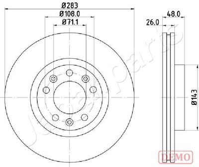Диск тормозной передний вентилируемый JAPANPARTS DI0633C