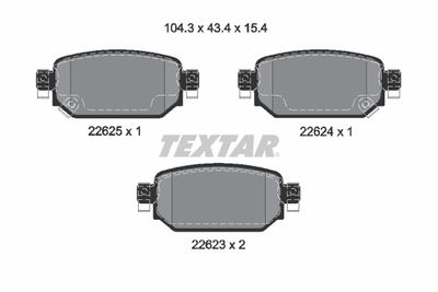 Комплект колодок для дискового тормоза TEXTAR 2262301
