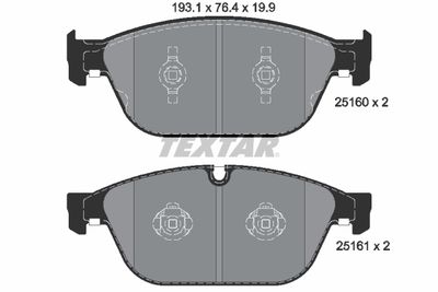Колодки тормозные передние TEXTAR 2516002