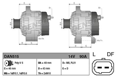 Генератор DENSO DAN515
