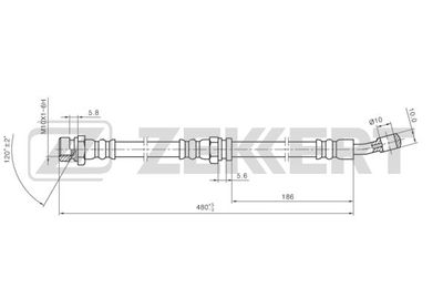 Шланг тормозной передний Zekkert BS9477