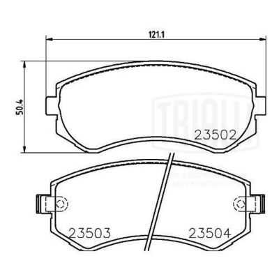 Колодки тормозные дисковые задние TRIALLI PF4303