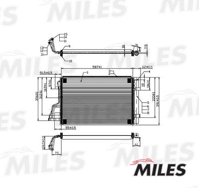 Радиатор кондиционера Miles ACCB009