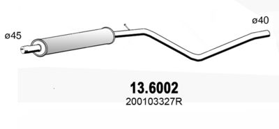 Глушитель средняя часть ASSO 136002