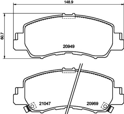Колодки тормозные дисковые передние Nisshinbo NP3057