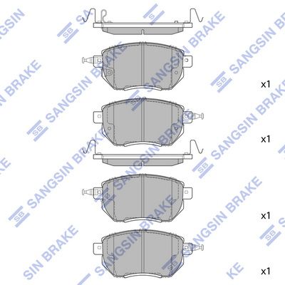Колодки тормозные передние SANGSIN SP2107