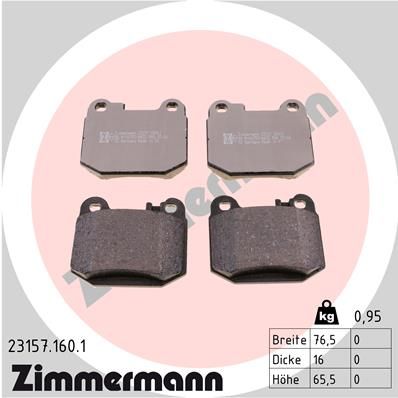 Колодки тормозные задние ZIMMERMANN 231571601