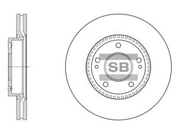 Диск тормозной передний SANGSIN SD1056