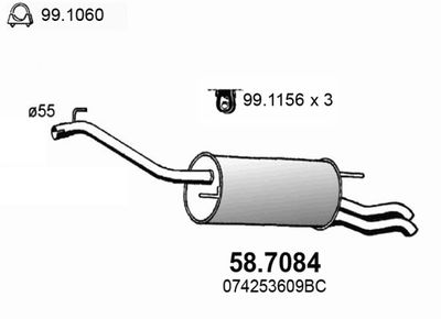 Глушитель задняя часть ASSO 587084