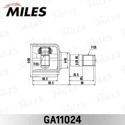 ШРУС внутренний левый Miles GA11024