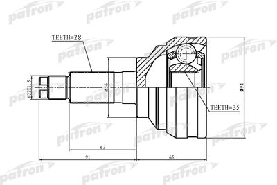 ШРУС наружный PATRON PCV1369