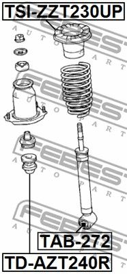 Отбойник амортизатора заднего FEBEST TDAZT240R