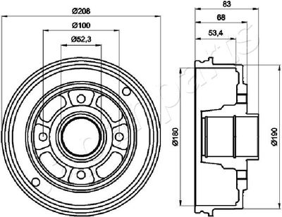 Барабан тормозной JAPANPARTS TA0707