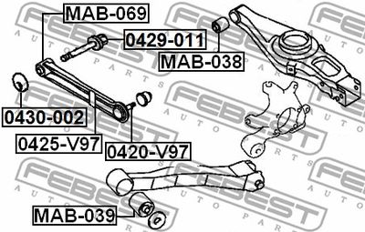 Опора шаровая рычага заднего FEBEST 0420V97