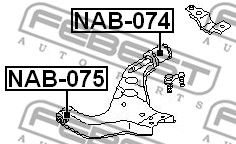 Сайлентблок рычага переднего задний FEBEST NAB074
