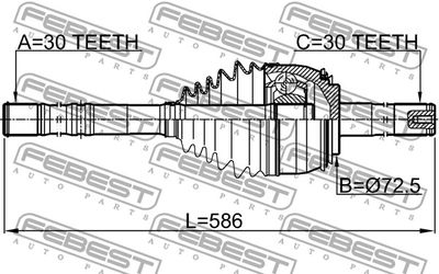 ШРУС наружный с валом FEBEST 0114074