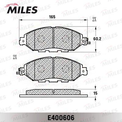 Колодки тормозные передние Miles E400606