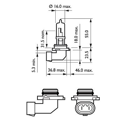 Лампа накаливания PHILIPS 9005PRC1