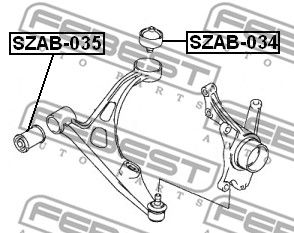 Сайлентблок рычага переднего задний FEBEST SZAB034