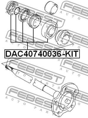 Подшипник ступичный задний ремкомплект FEBEST DAC40740036KIT