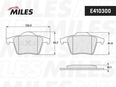 Колодки тормозные задние Miles E410300