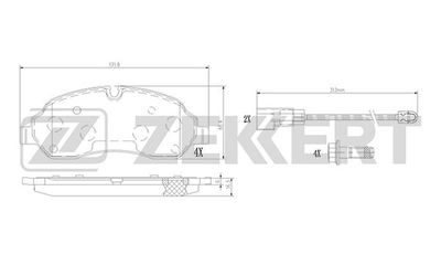 Колодки тормозные дисковые передние с датчиком Zekkert BS1368
