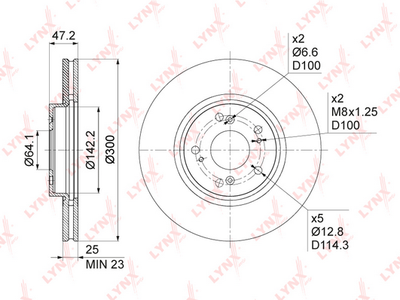 Диск тормозной передний TRIALLI DF230122