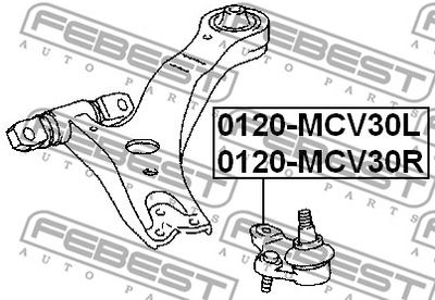 Опора шаровая правая FEBEST 0120MCV30R