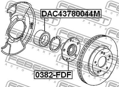 Подшипник передней ступицы FEBEST DAC43780044M