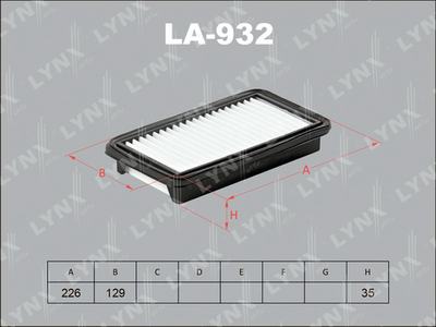 Фильтр воздушный LYNXauto LA932