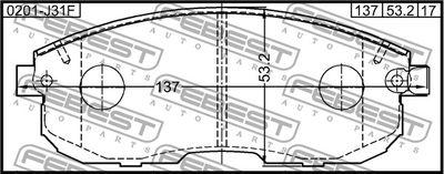 Колодки тормозные передние FEBEST 0201J31F