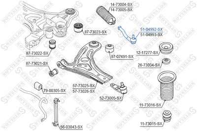 Наконечник рулевой левый STELLOX 5104992SX