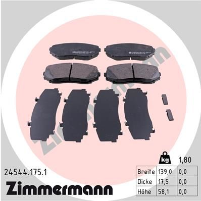 Колодки тормозные дисковые ZIMMERMANN 245441751
