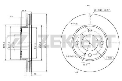 Диск тормозной передний Zekkert BS5306