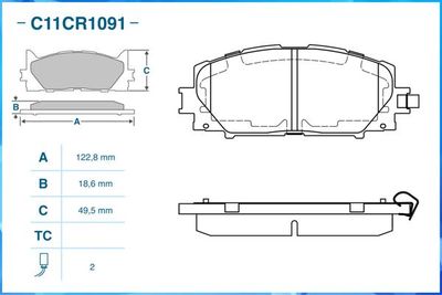 Колодки тормозные передние CWORKS C11CR1091