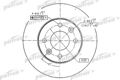 Диск тормозной PATRON PBD1016