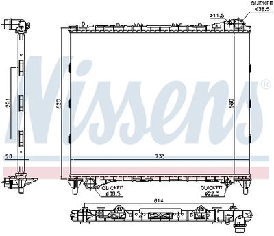 Радиатор системы охлаждения NISSENS 64331