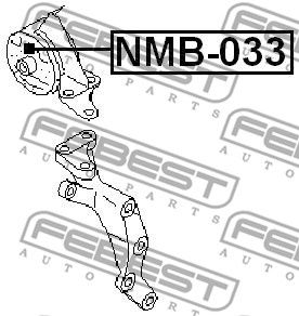 Сайлентблок правой подушки двигателя FEBEST NMB033