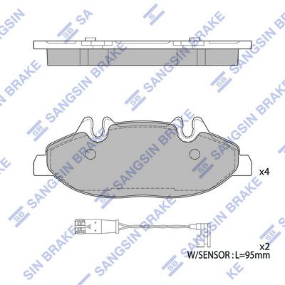 Колодки тормозные передние SANGSIN SP2331