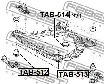 Сайлентблок подрамника FEBEST TAB512