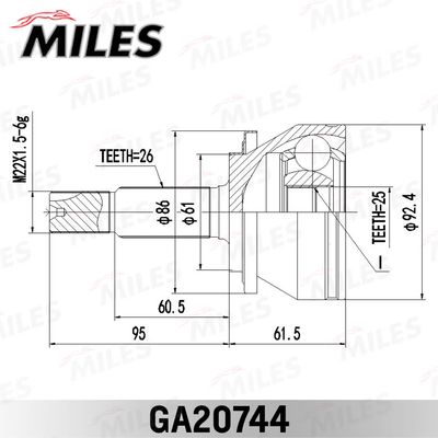 ШРУС наружный Miles GA20744