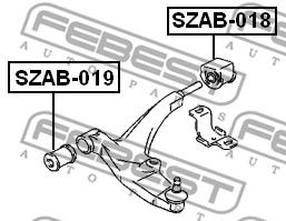 Сайлентблок рычага переднего FEBEST SZAB019