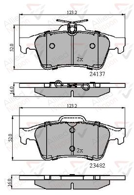 Колодки тормозные задние ALLIED NIPPON ADB01599