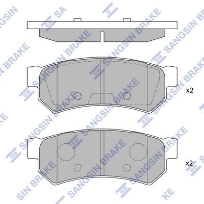 Колодки тормозные дисковые задние SANGSIN SP1257