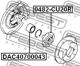 Подшипник ступицы задней FEBEST DAC40700043