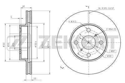 Диск тормозной передний Zekkert BS5147